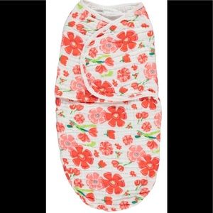 Cutie Pie Swaddle sack for baby girl, red/ flowers, 0-3 months